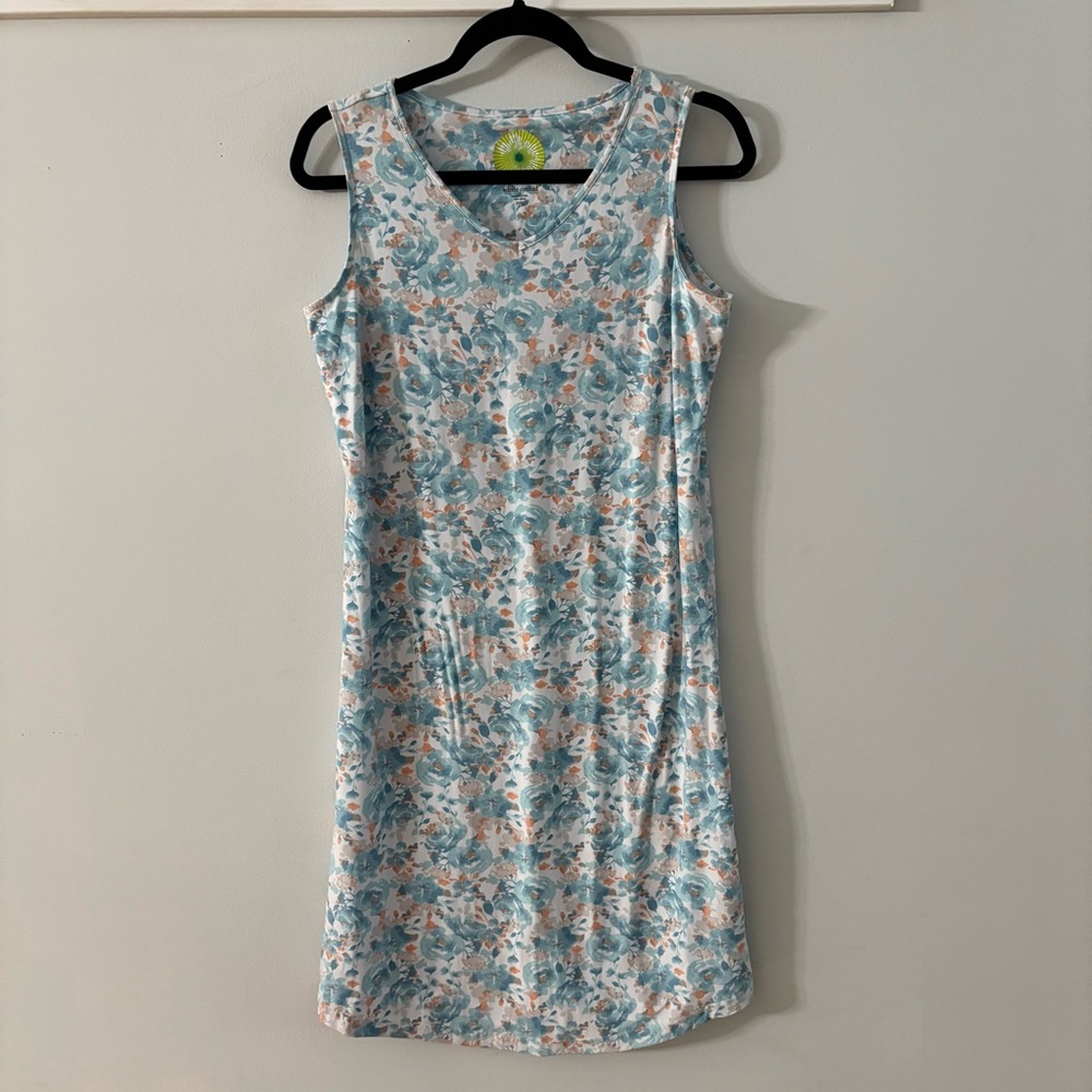 White Orchid Womens Painted Floral Sleeveless Sleep Shirt P/S